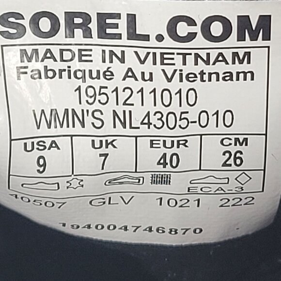 Sorel Brex Lace Up Women's Black Leather Boots NL4305-010 US Size 9 NWT - Picture 12 of 12